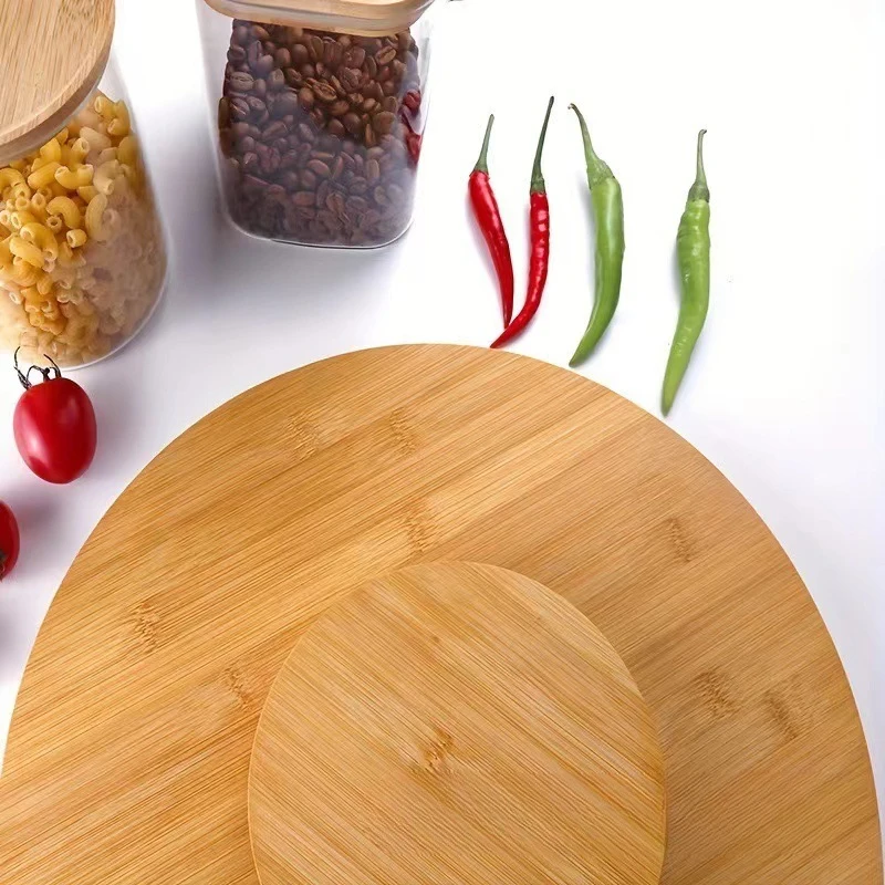 Bamboo Round Kitchen Seasoning Storage Tray, Wooden Rotatable Fruit and Cheese Tray, Solid Wood Desktop Display Tray