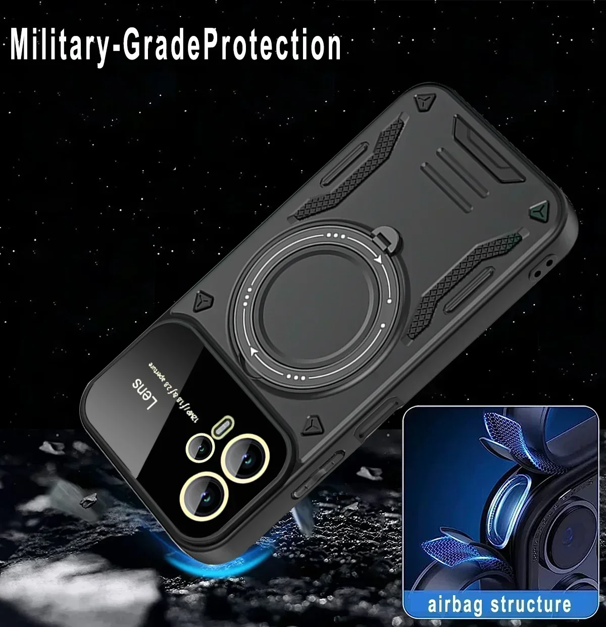 Shockproof Armor Case for Motorola Moto G13 G22 G32 G60 E22 E22i E13 Magnetic Ring Stand Camera Protector Phone Cover