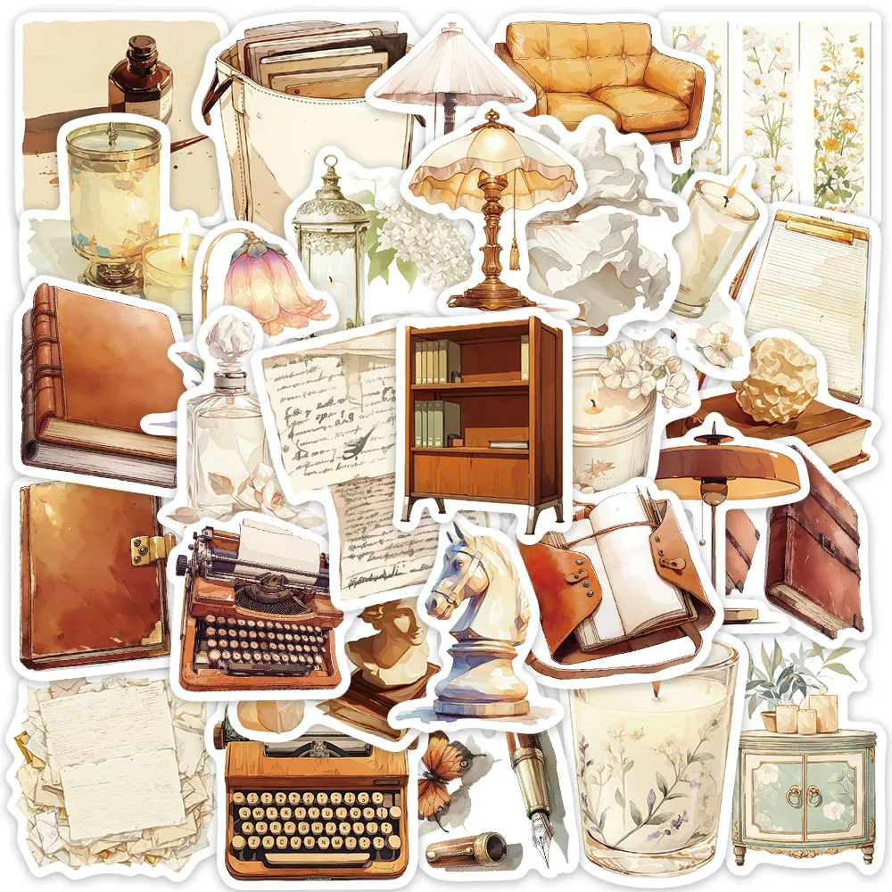 10/30 個古代本の文字ステッカースクラップブッキングクリエイティブ紙家庭用電話荷物装飾スケートボードギフト紙ステッカー