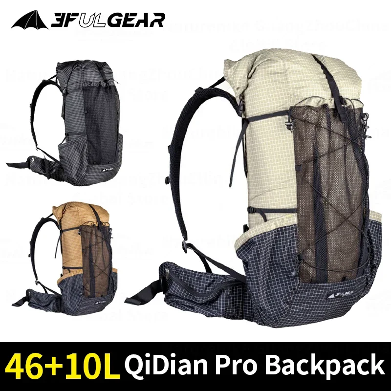 3F ul gear Qi Dian pro hiking backpack, ultralight camping pack, travel, trekking, 46+10L