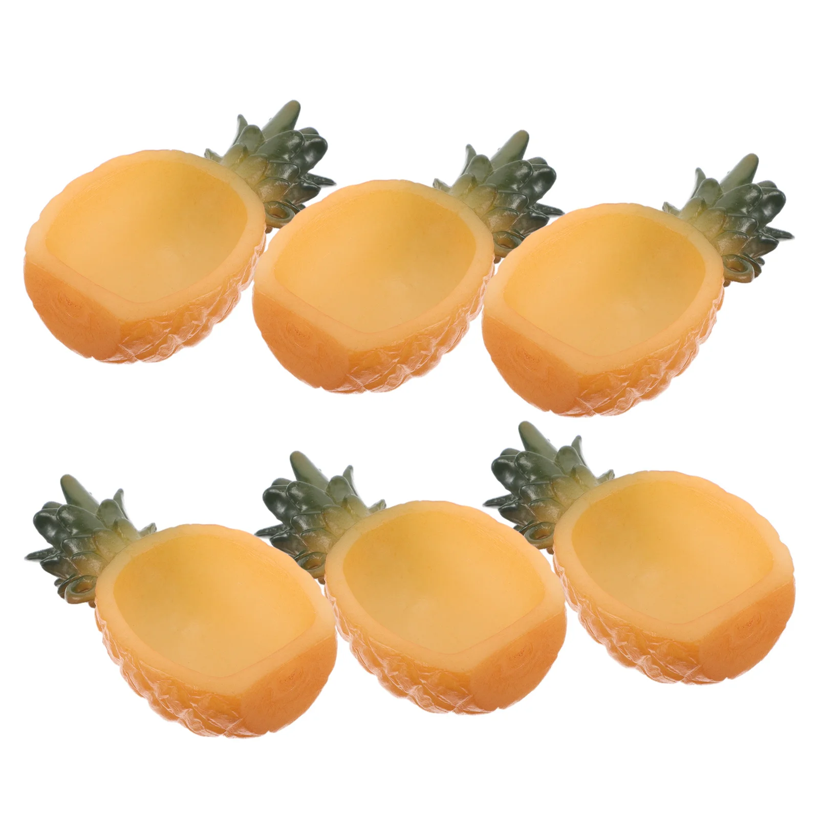 6 個ミニチュアパイナップルボウルリアルなデザインごっこ遊びキッチンフルーツの形ミニチュアキッチンアクセサリー小さなボウル