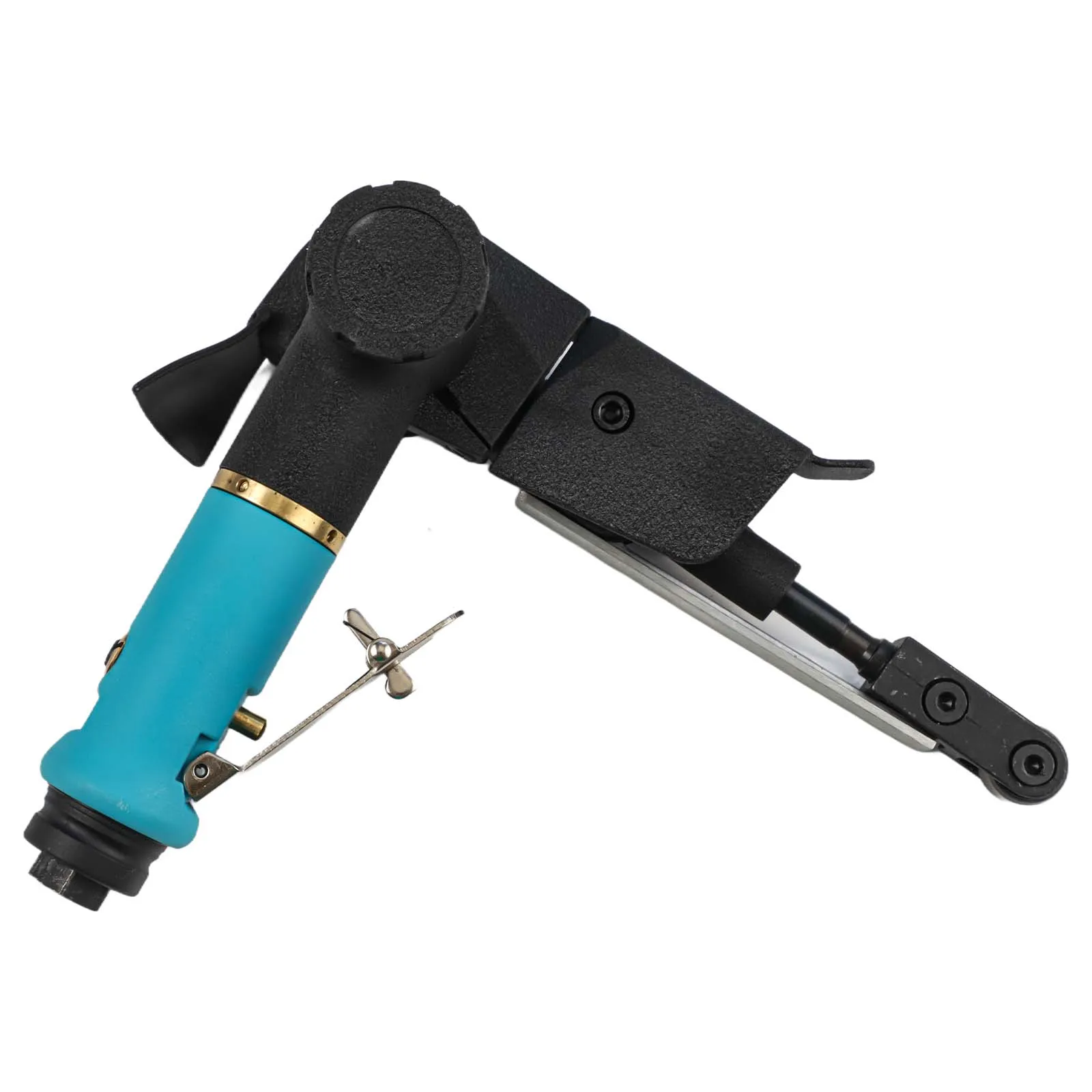 Pneumatic Polishing Air Belt Sander 16000rmp 20*520mm Black Doptthe For Grinding Machine Parts Rotatable Handle