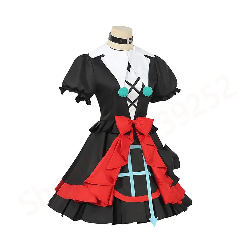 

Eggy Fright Night Escape Mute Girl Stella Cosplay Costume Vengefu Abba Clown Dresses Gloves Halloween Party Dress Disguise5;c,8'