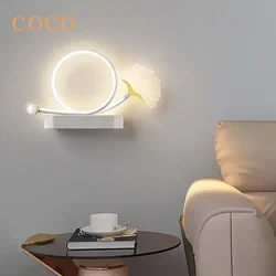 현대 꽃 LED 벽 램프, 침실 침대 옆 배경 거실 복도 벽, 실내 홈 장식 조명 광택