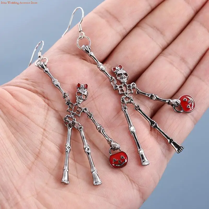 G92D Gothic Halloween Horror Skull Personality Hip for Pop Earrings for Women Girl Gi