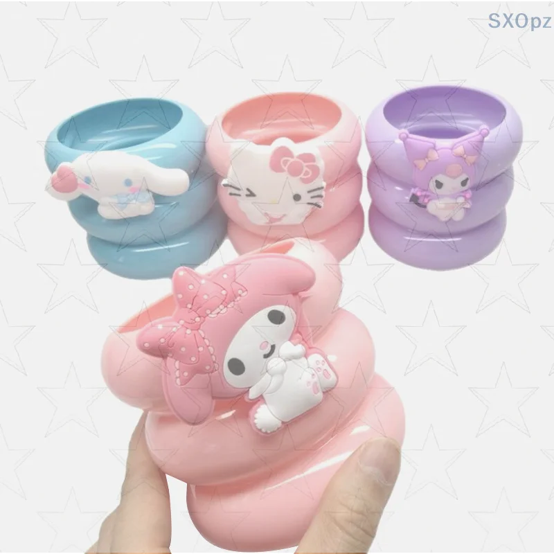 メロディーハローキティアニメペンホルダー文房具ブラシ収納メッシュ化粧ブラシペンケース大容量デスクトップペンホルダーボックス