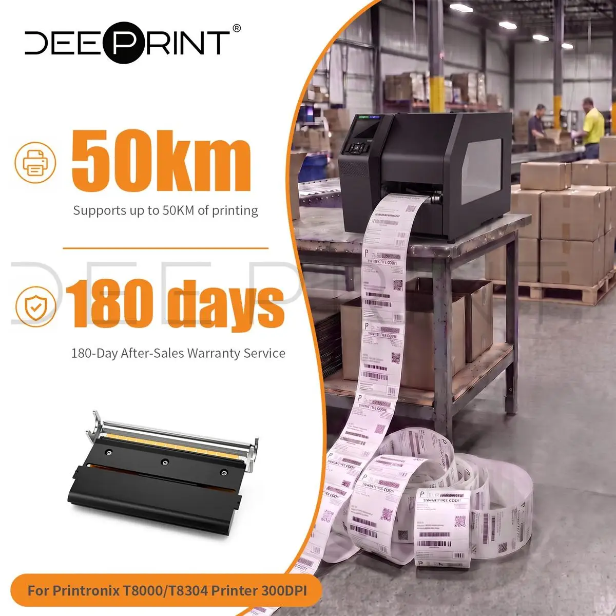 258704-002 300DPI Thermal Printhead for Printronix T8000 T8304 Barcode Label Printer Print Head | 3-Month Warranty