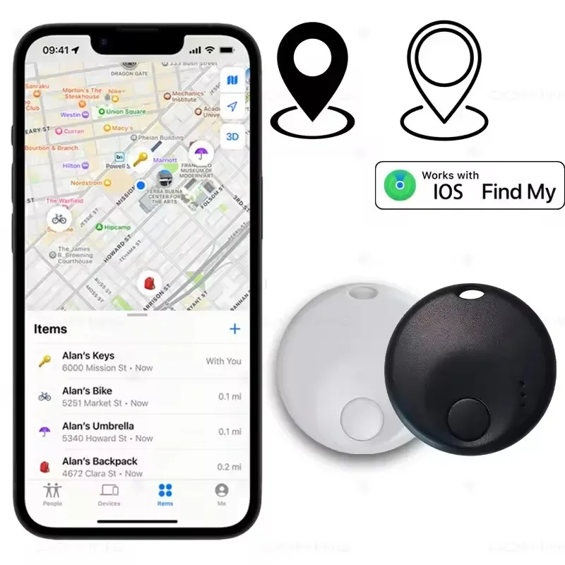 

New Bluetooth Only for IOS Mini Smart Tag Luggage Tracker. Works with Apple Find My Item Locator for Key Luggage Backpack