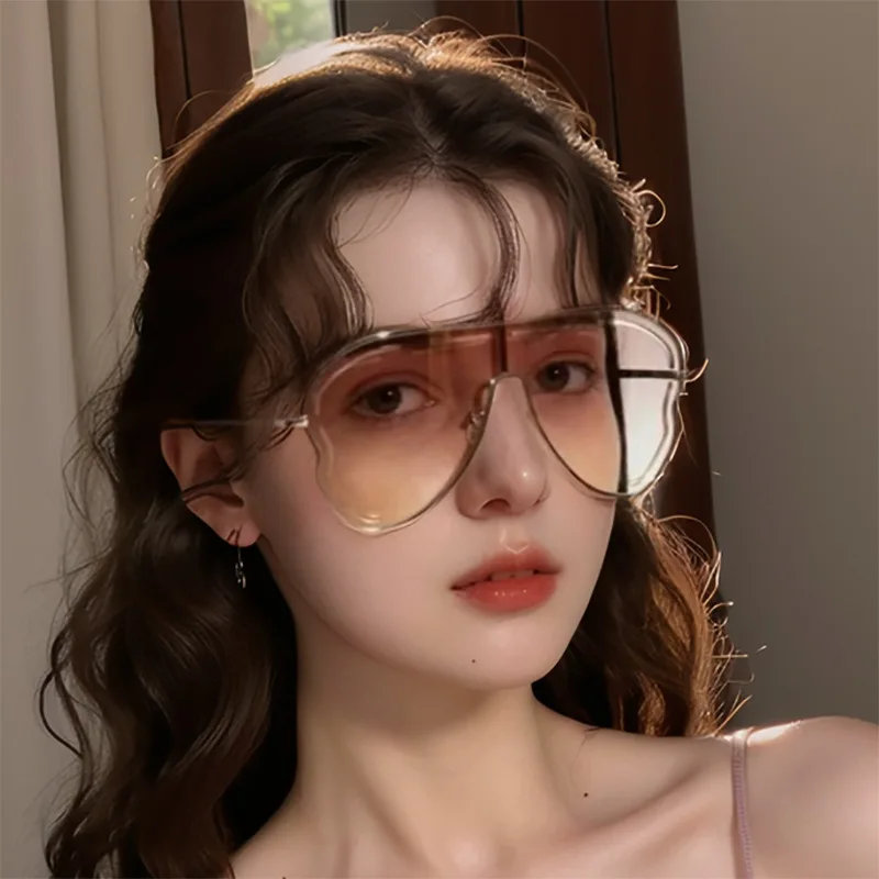 LeonLion One-Piece Big Frame Women Sunglasses Oversized Eyewear Luxury Brand Design Shades Eyeglasses Óculos De Sol Para Mulher