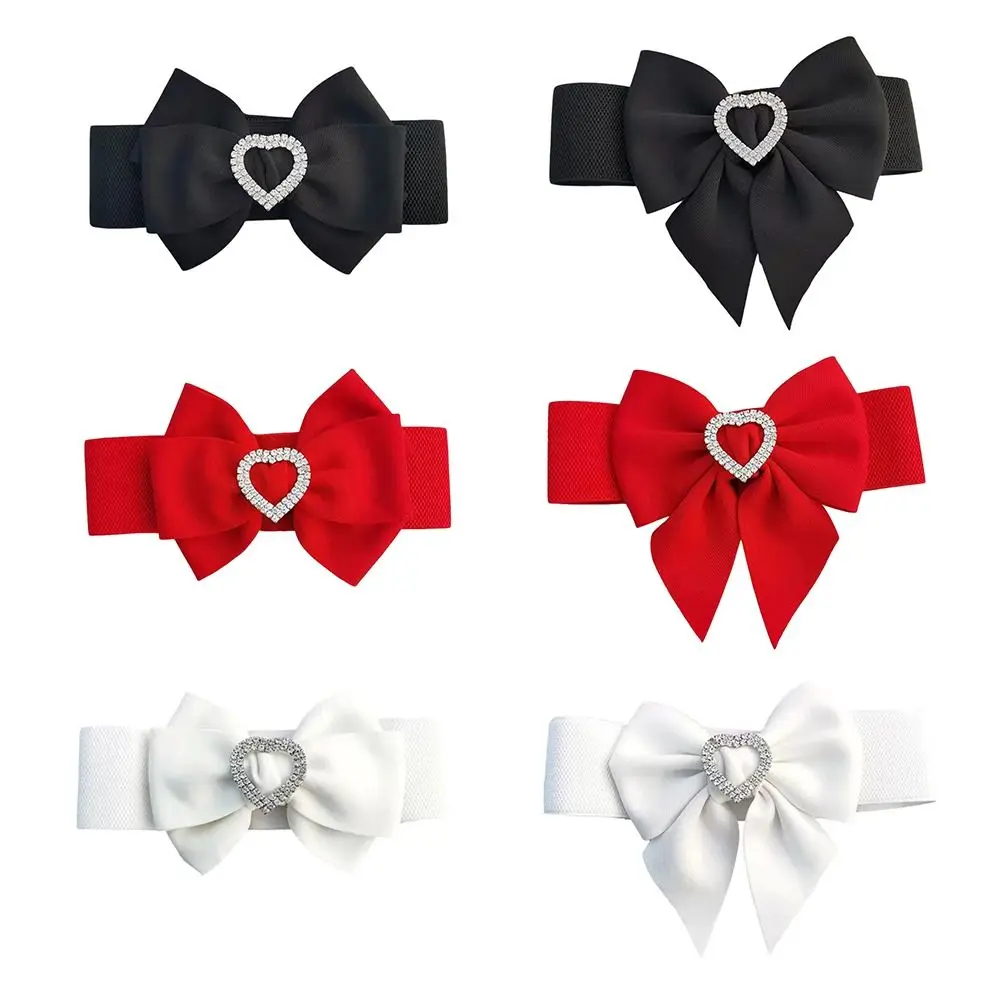 

Корсет со стразами и широким бантом, пояс, эластичный пояс из искусственной кожи, декоративный эластичный пояс с бантом «сделай сам»