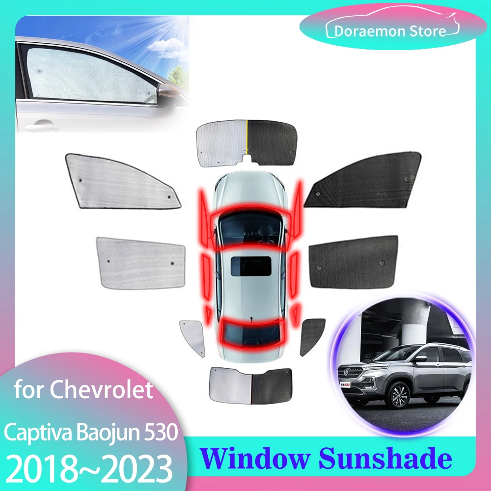 Full Cover Sunshades For Chevrolet Captiva Baojun 530 CN202S MG Hector Wuling Almaz 2018~2023 Windows Windshields Visor Curtains