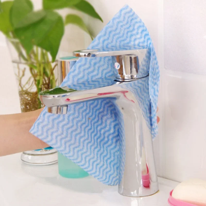 Break Point Non Oily Dry and Wet Dual Use Non-woven Kitchen Towels Cleaning Cloth 1 Roll Glasses Dish Wipe