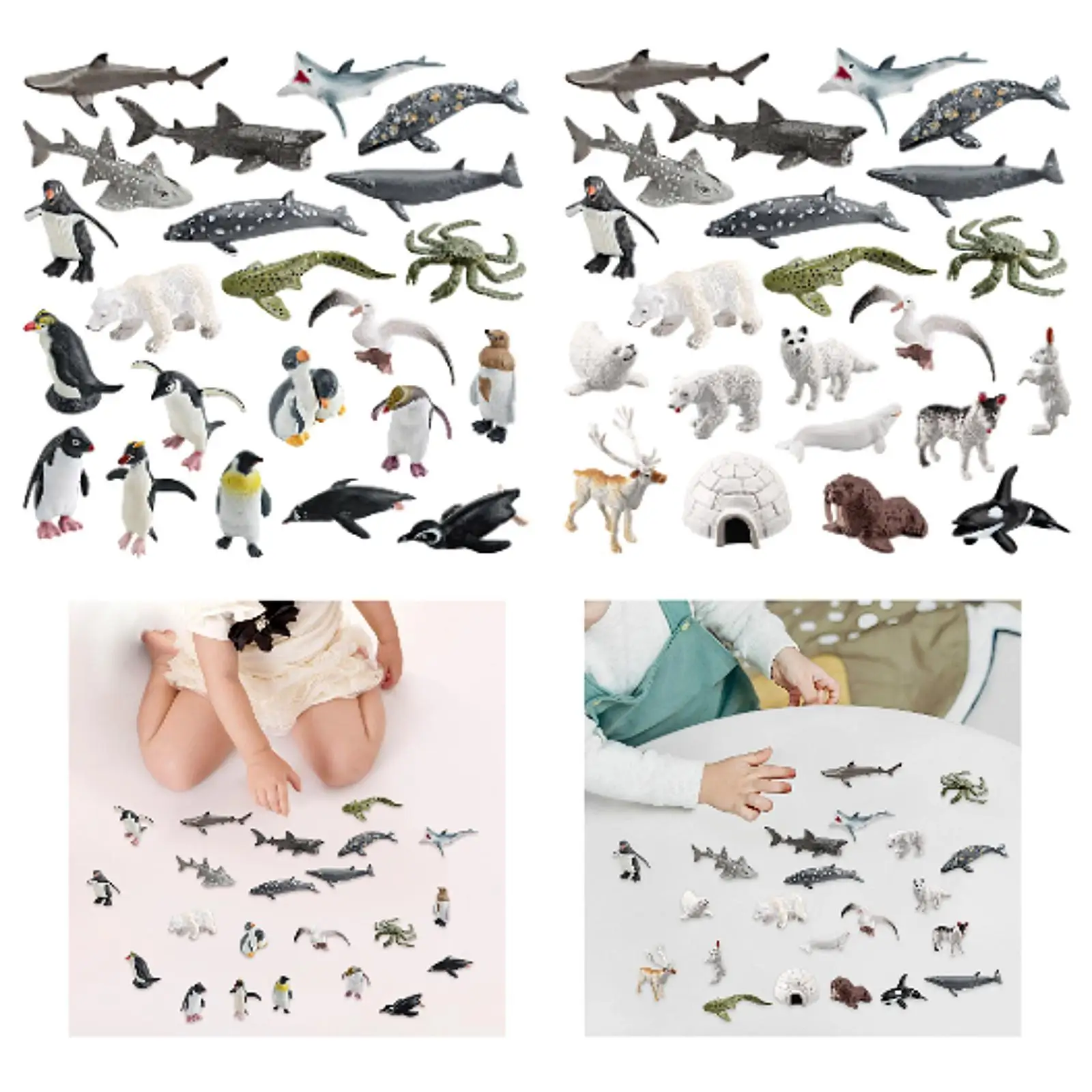 22 Pieces Sea Animals Figures Mini Sea Animal Figurines Lifelike Polar Animal Figurines for Cognitive Ornament Party Favors