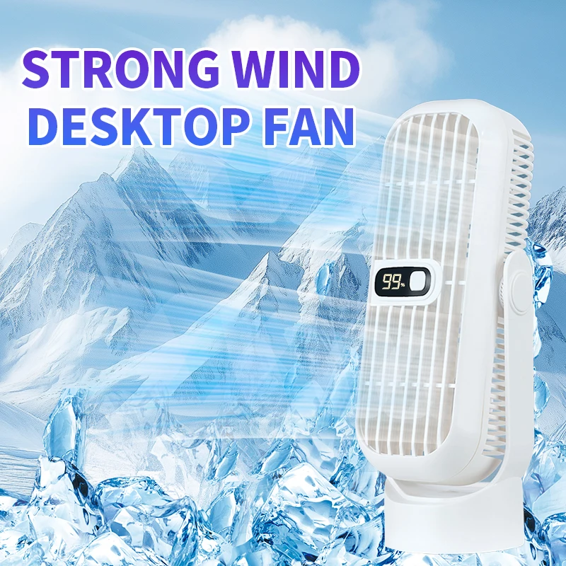 

2025 New Summer Desktop Fan Portable Desktop Fan Silent Fan Long Endurance High Wind Power
