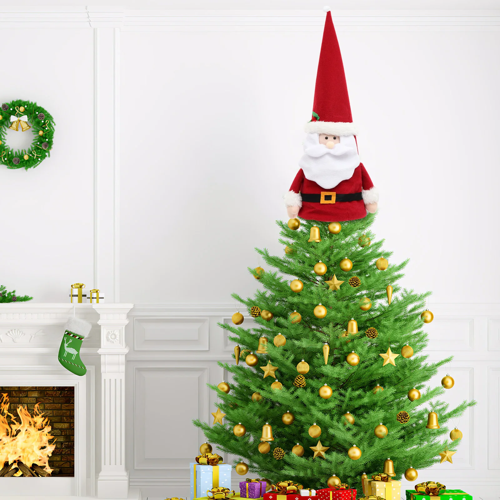 

Treetop Adornment Decor Ornaments Rustic Star Topper Decoration Holiday Decorations