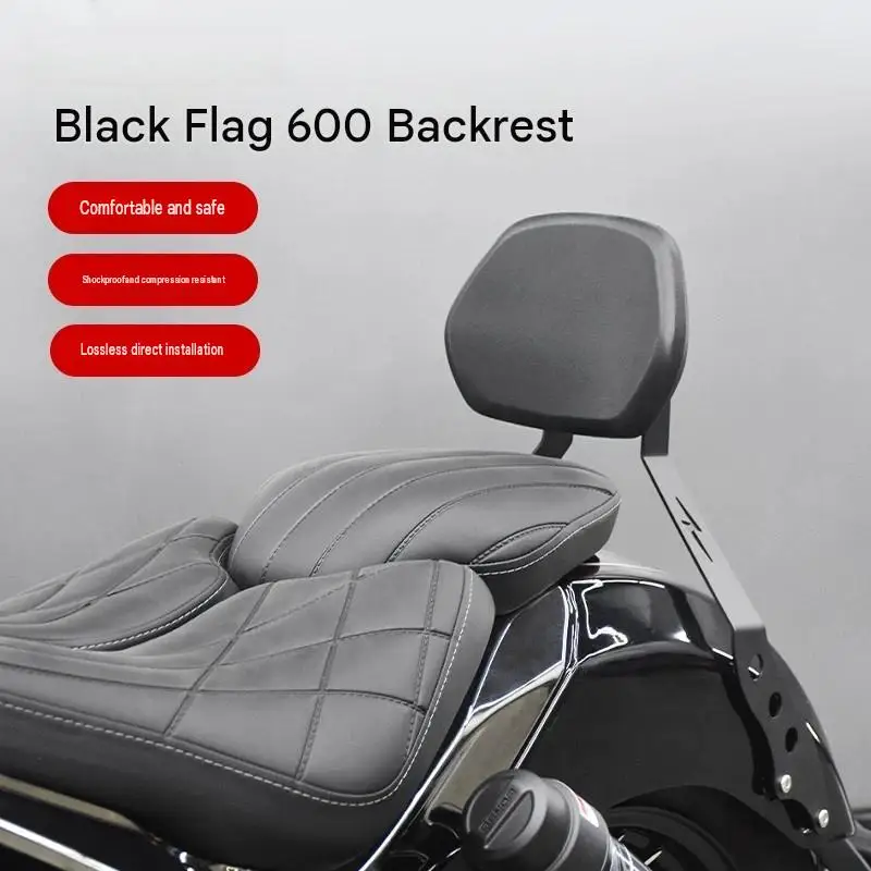 For Benda DARK FLAG 600 Retro Cruiser Modified Rear Seat Small Backrest with Passenger Safety Handrail for Comfortable Riding
