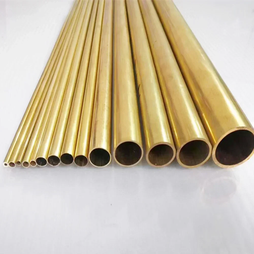 Brass Tube Hollow Pipe Round Brass alloy Straight Pipe Diy CNC Metal ID 1/2/3/4/5/6/7/8/9/10~80mm OD2/3/4/5/6/7/8/9/10/11~90mm