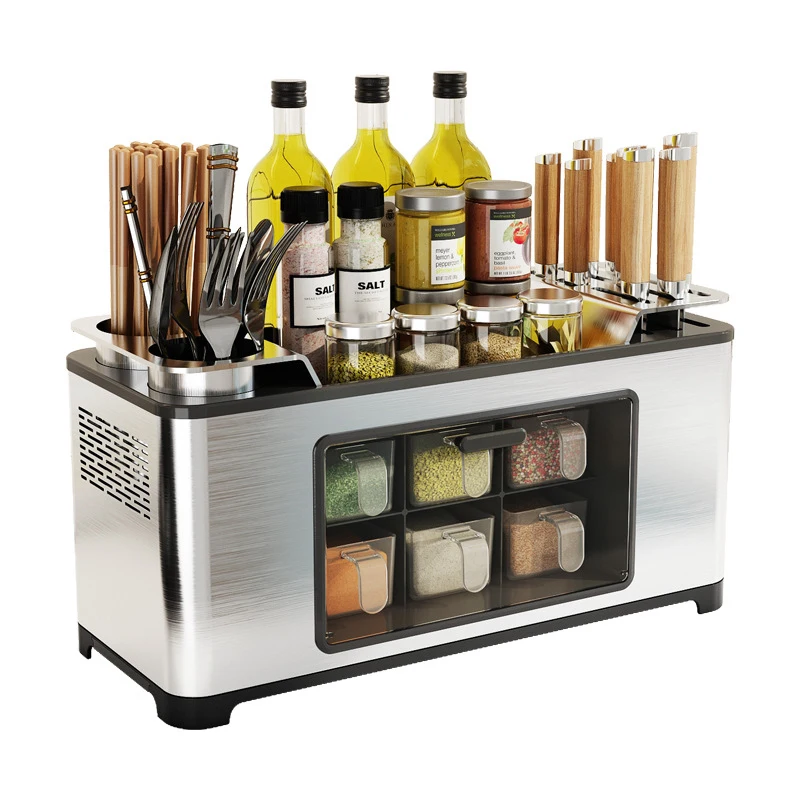 

Многофункциональная кухонная подставка для специй из нержавеющей стали с держателем для ножей для масла, соли и соусов
