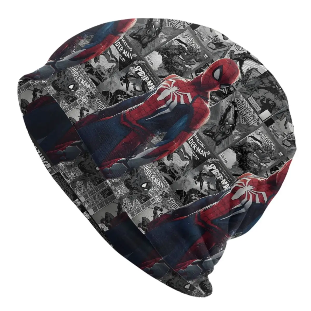 Custom Comic Spiderman Skullies Beanies Caps Streetwear Winter Warm Knitted Hat Unisex Adult Cartoon Movie Anime Hero Bonnet Hat
