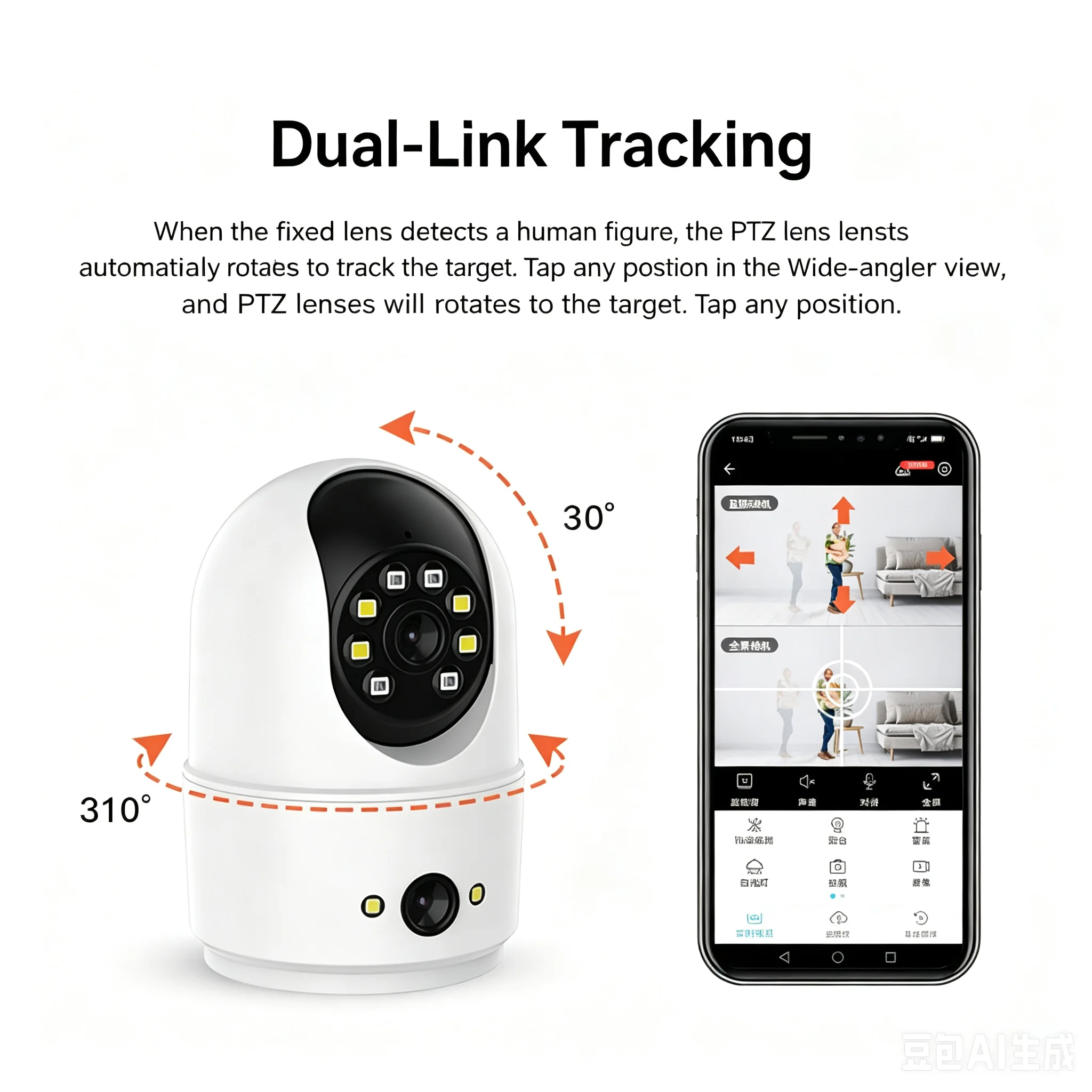 4MP Dual Lens Full Color O-Kam APP Vstarcam CG4  PZT IP Dome Camera AI Humanoid Detection Home Security CCTV Baby Monitor