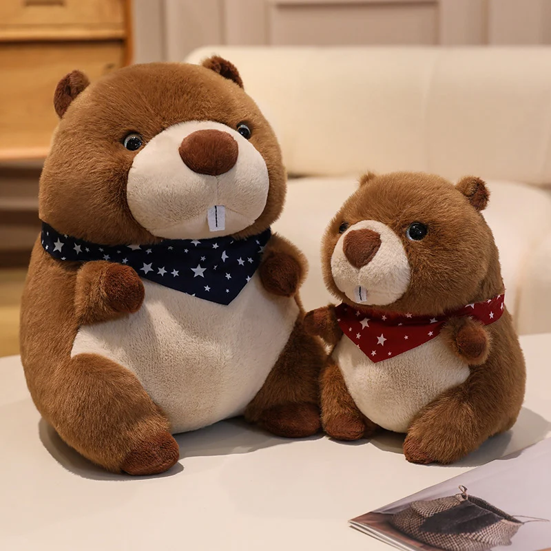 22-45 سنتيمتر محاكاة لطيف جرذ الأرض مع وشاح ألعاب من القطيفة لينة محشوة الحيوانات الكرتون السمين رقيق ماوس للفتيات الهدايا ديكو