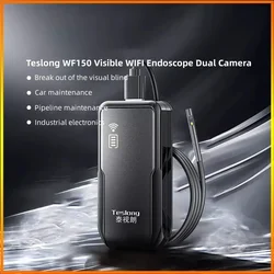 Youpin Teslong WF150 Visible WIFI Endoscope Dual Camera Digital Videoscope Pipe Car Inspection Camera Borescope appliance repair