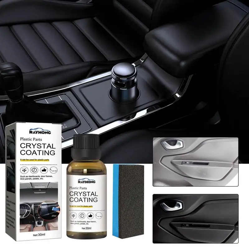 Restaurador de molduras de plástico para coche, excelente restaurador de plástico con esponja para puerta de coche