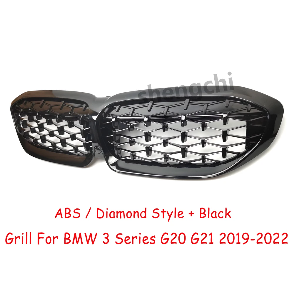 Grille de pare-chocs avant en diamant pré-Gli pour BMW Série 3, G20, G21, 318i, 320i, 330i, M340i, 318d, 320d, 330d, M340d, 2019-2022