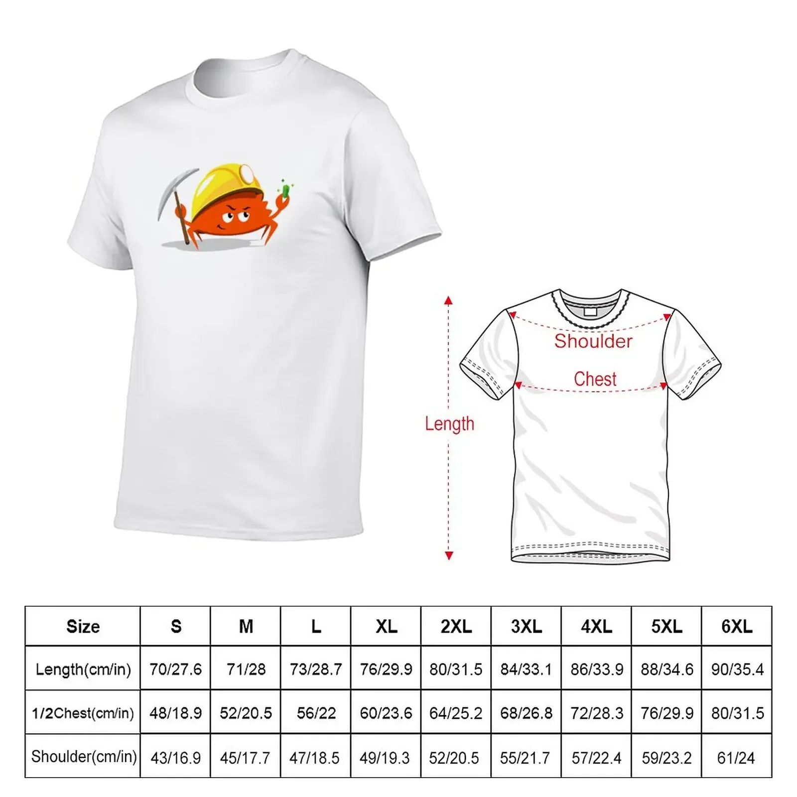 New Rust Programming Language - Ferris he Miner T-Shir funny  shirs kawaii clohes mens coon  shirs