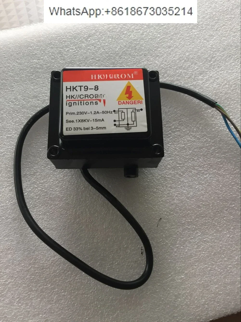 

Burner Ignition HKT9-8 Burner Ignition Transformer 8KV, HKT9-8S, YR8-15 High Voltage Package