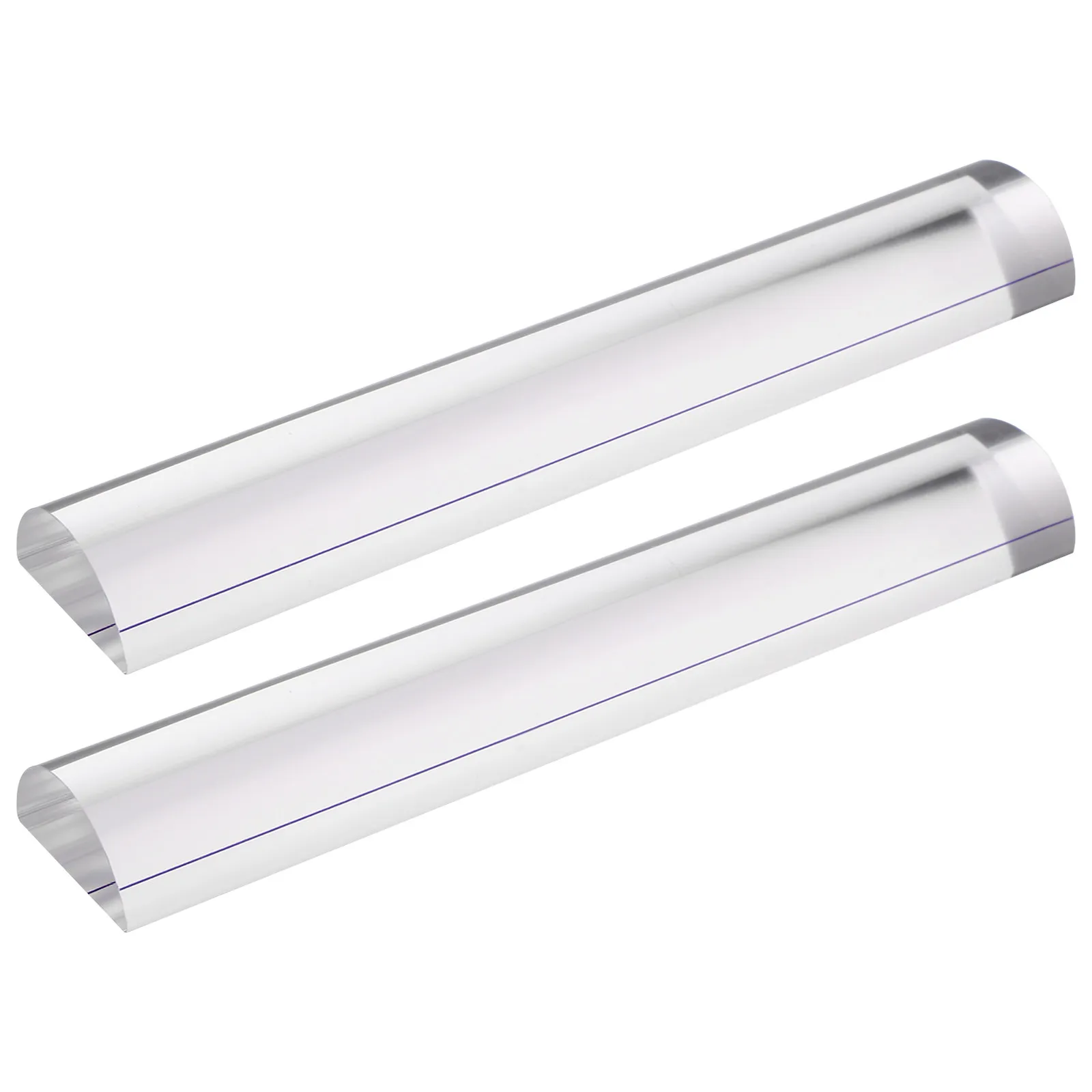 2Pcs Reading Assistance Tools Transparent Magnifying Ruler 6 Inch Clear Acrylic Bar Magnifier with Blue Tracker Line for Small