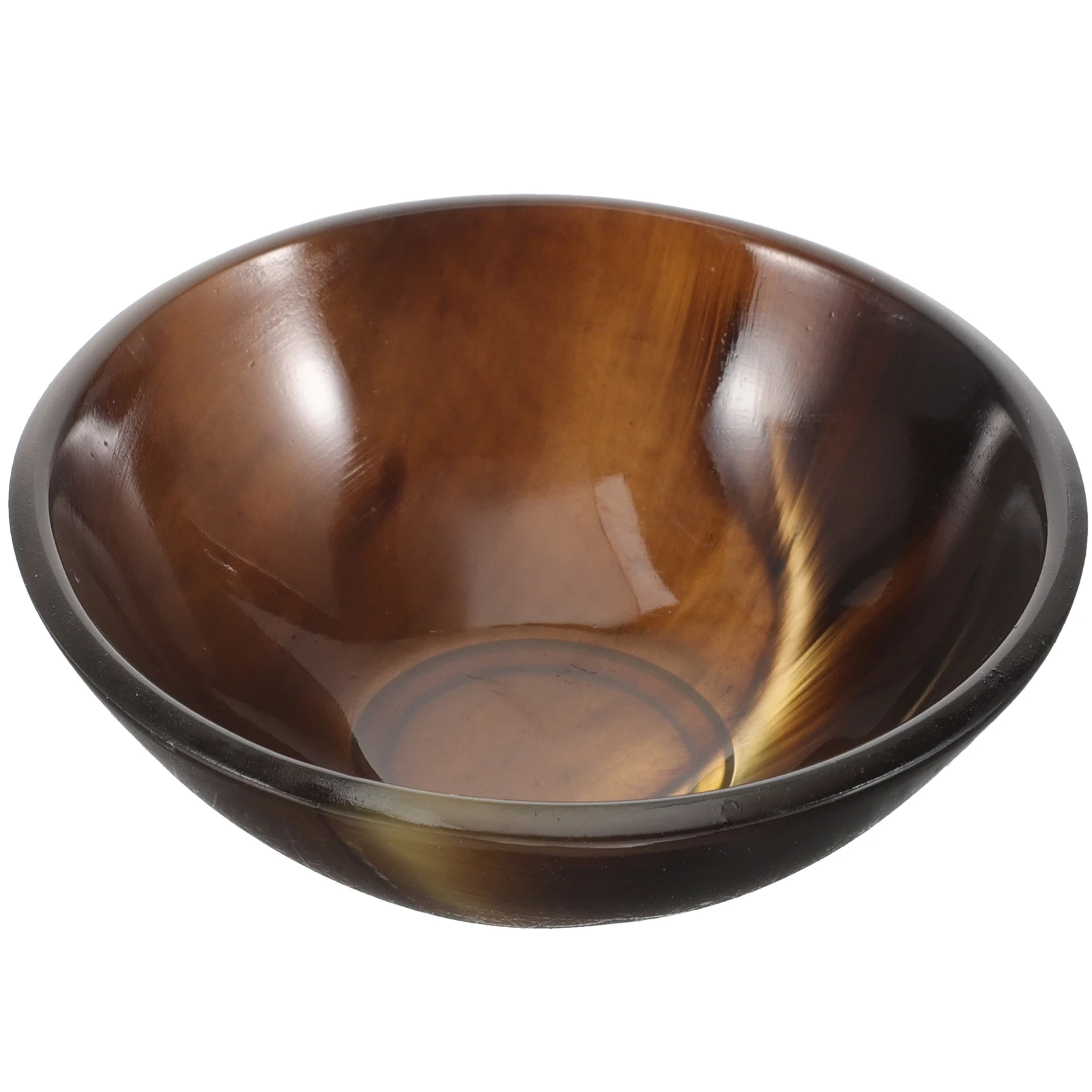 

2pcs Ox Horn Unique Serving Bowl Multi Functional Gua Sha Tea Cup Ingredient Dish For Use Round Decor Bowl
