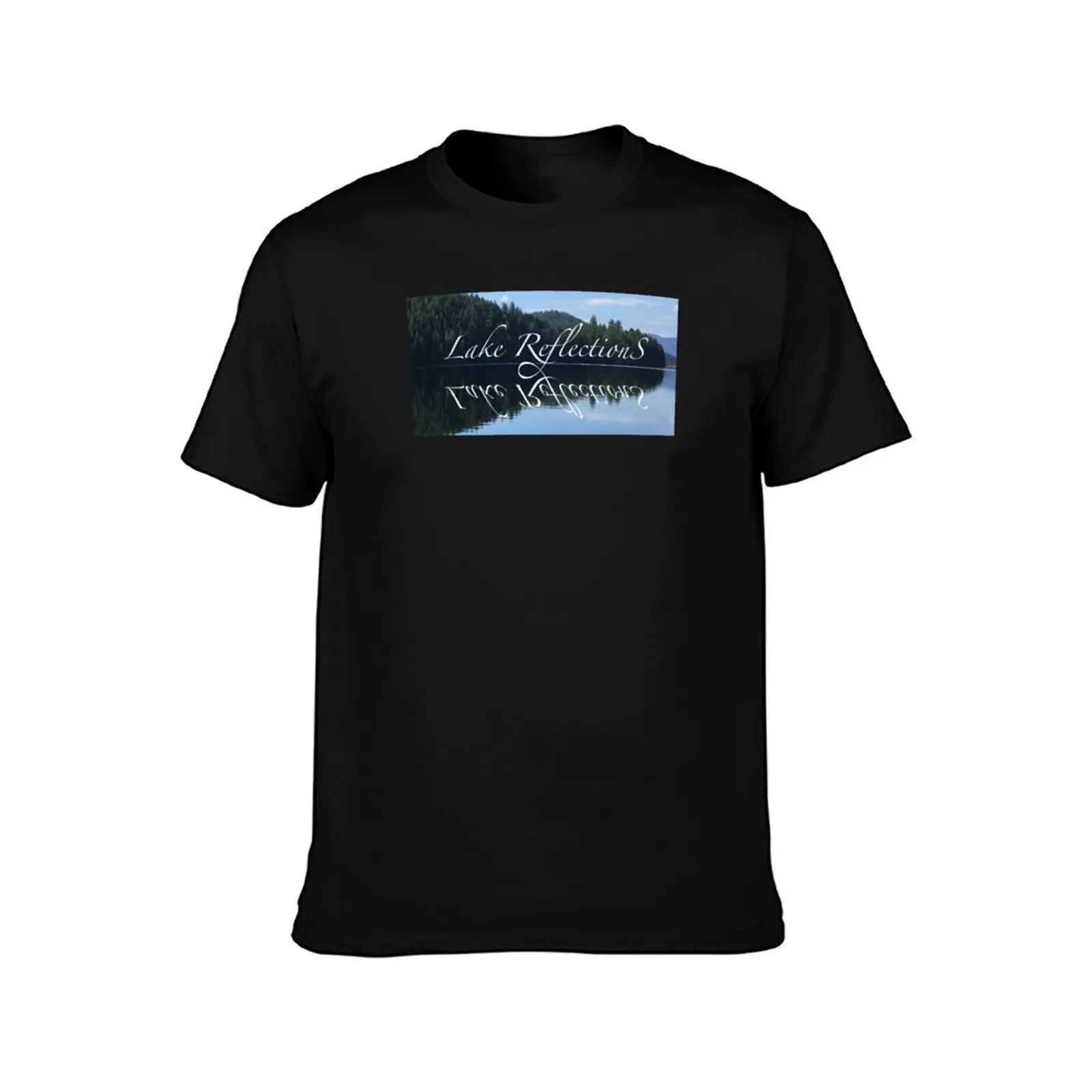 Lake Reflections Series-Forest Point on Lake T-Shirt Plus Size Lightweight Top T-Shirt