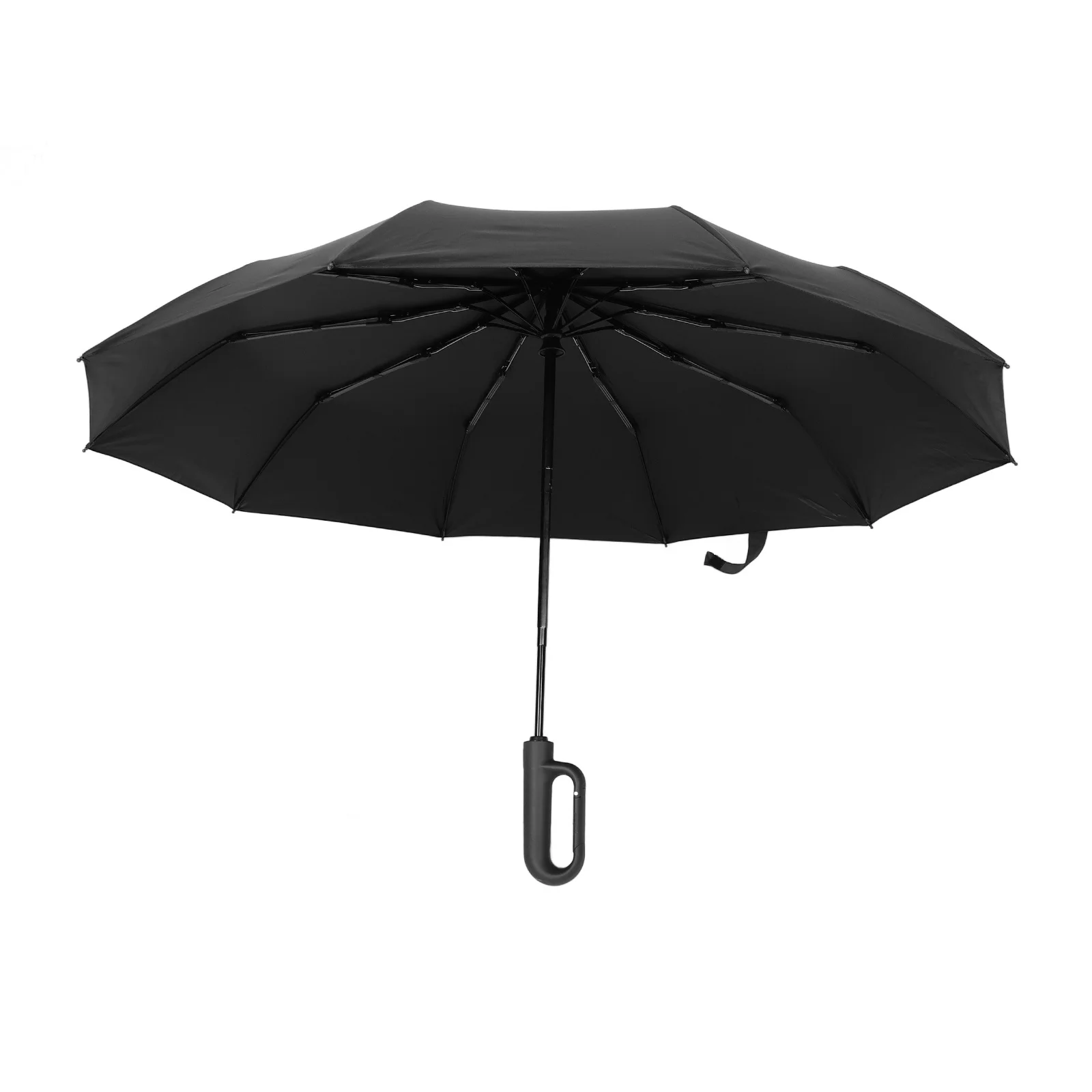 

Folding Umbrella Compact Lightweight 10 Bones Black Vinyl Tri Fold Portable Travel Rain For Outdoor Use Small Umbrella