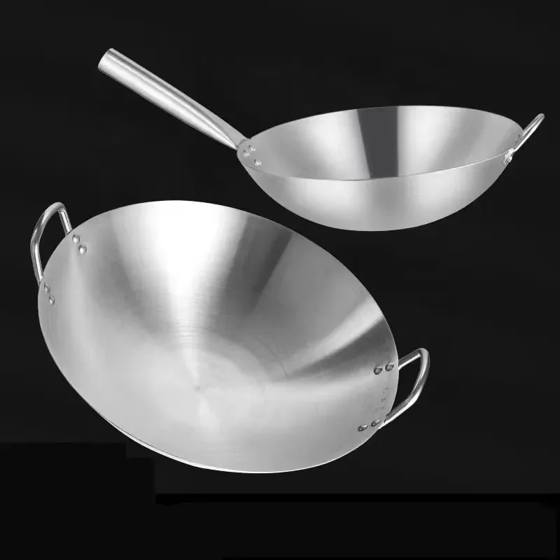 Natural Color Durable Steel Pot Multi Functional Single Handle Wok for Chinese Restaurant Hotel Use