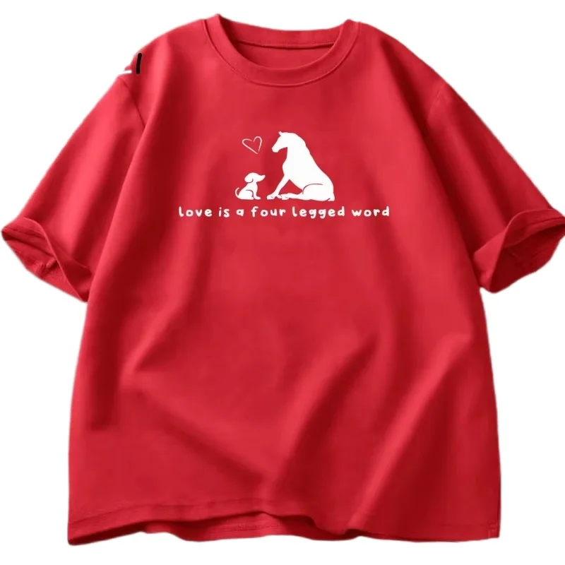 Love Is A Four Legged Word T-Shirt Men Women Funny Horse Dog Lover Pet T Shirt Print Man Cool Loose O-neck Tops Streetwear