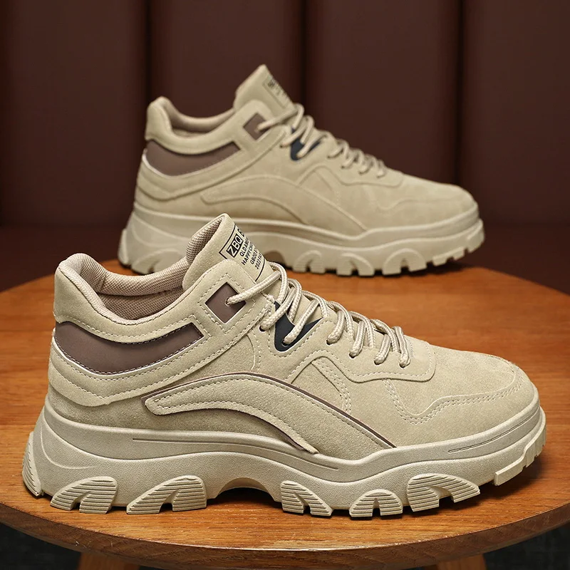 

Весенне-осенние мужские рабочие ботинки, обувь для папы, нескользящая удобная дышащая повседневная обувь на массивной подошве, защитная обувь на толстой платформе