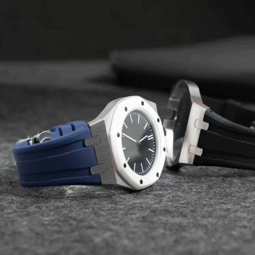 for Swatch X AP Royal POP With Fold Buckle Kit Changer 316L Stainless Steel Case With FKM Rubber Watch Strap Kit For 3/12 Clock