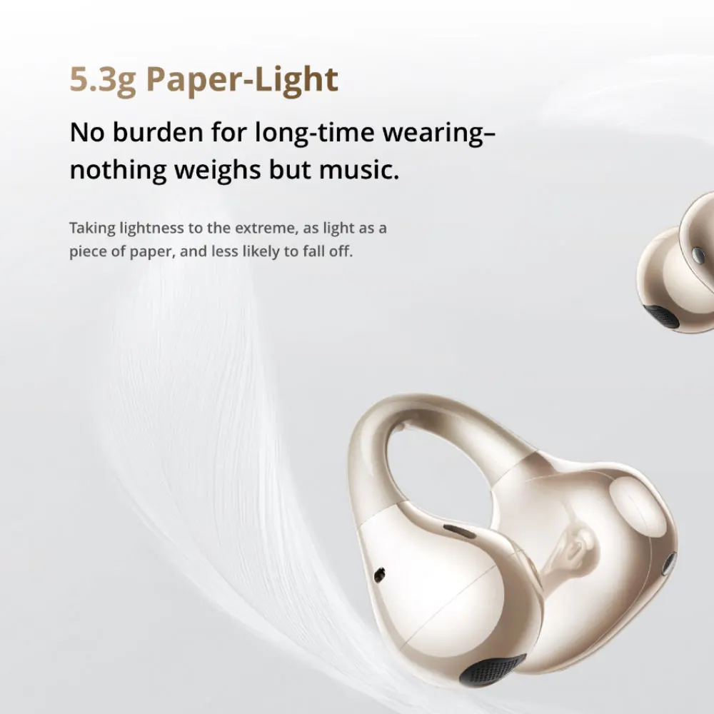 Versión global Auriculares realme Buds Clip Diseño Titanium-Fit 5,3 g Ligeros como el papel Algoritmo NextBass Traductor Al Sonido potente 4