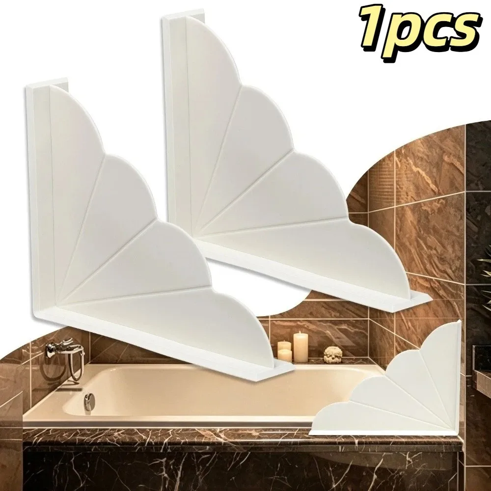 1Pcs Cloud Shape Silicone Corner Water Guard Double Suction Cup Silicone Bathtub Splash Guard Reusable Solid Color