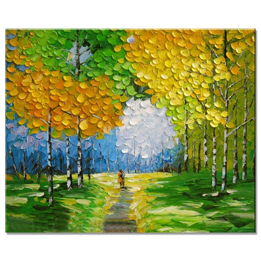 

Abstract Autumn Landscape Canvas Picture Art Handmade Unframed Knife Luxury Textured Oil Painting Hot Selling New Wall Decor Art