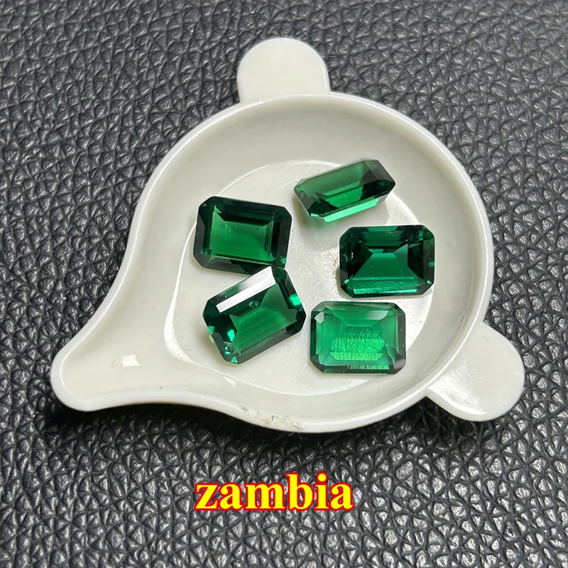 DJMAX Colombia Lab Grown Emerald Gems Loose Gemstones With AGL Certificate Top Quality Zambia Emerald for DIY Jewelry Making