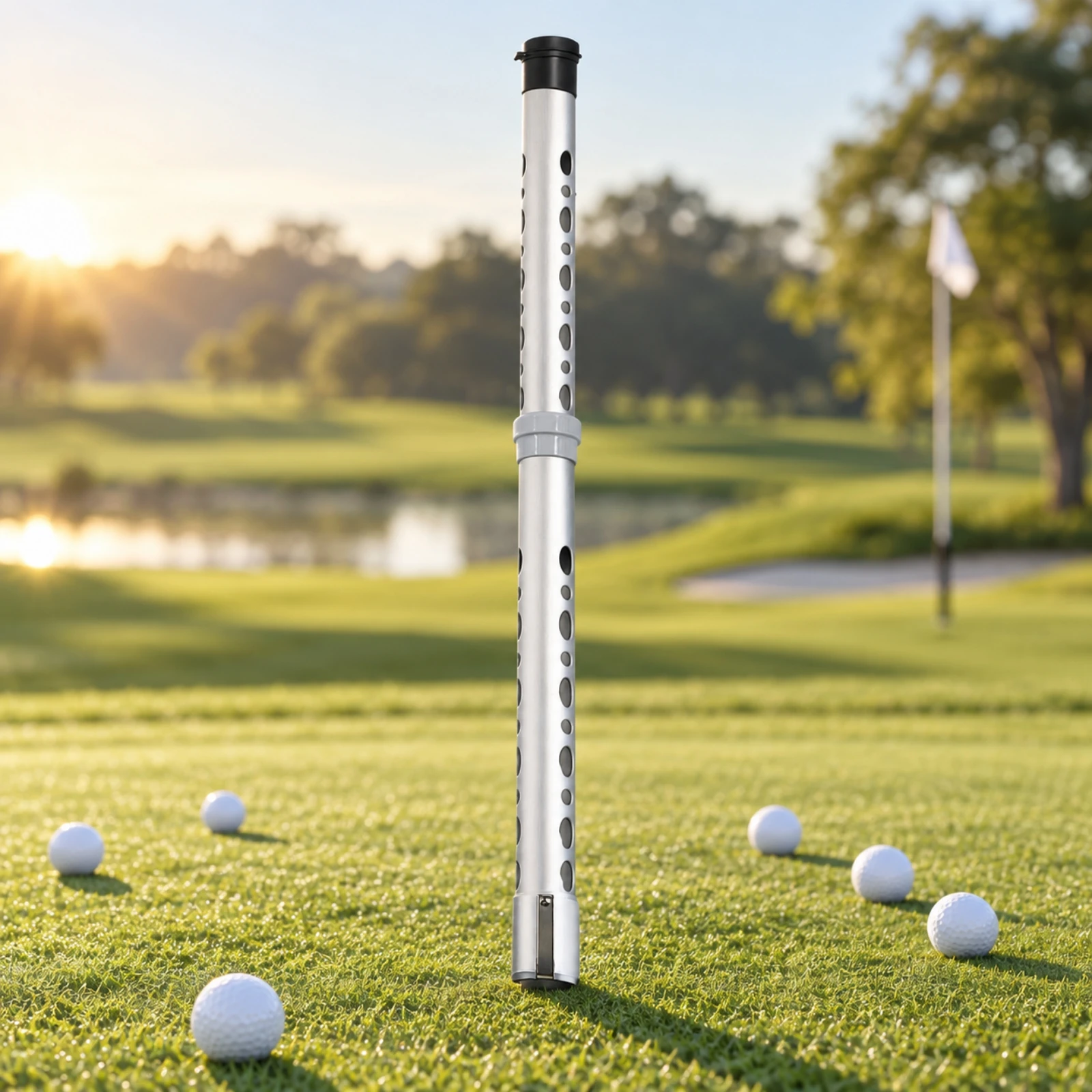 Golf Ball Retriever Tube Sturdy Aluminum Golf Ball Retriever Labor Saving Comfortable Grip for Golfers, Driving Range
