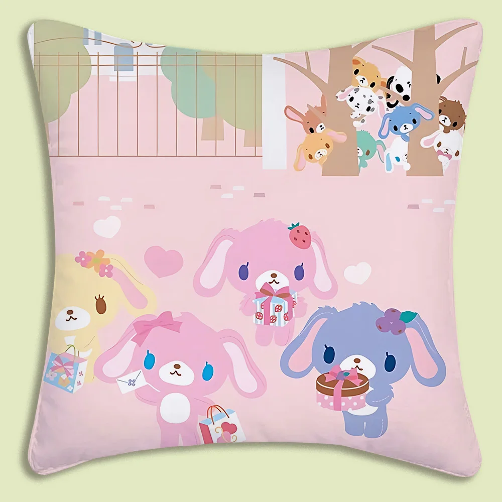 Cartoon Bunny Sugarbunnies Pillow Covers Cartoon Sofa Decorative Home Double-sided Printing Short Plush Cute Cushion Cover