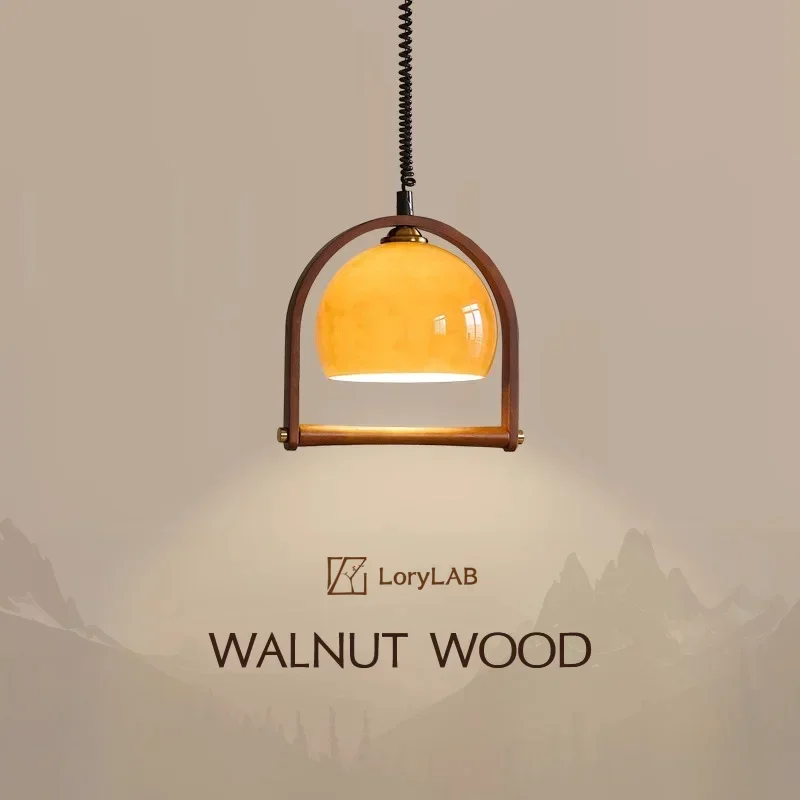 

Walnut Color Lifting Gradient Glass, Japan Wabi-sabi French Vintage, Pendant Light for Dining Room, bedside, Kitchen, LivingRoom