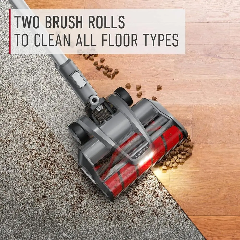 مكنسة كهربائية لاسلكية، قوية وهادئة وخفيفة الوزن، قائمة بذاتها لجميع التضاريس، أداة متعددة الأسطح للحيوانات الأليفة تعمل بالبطارية