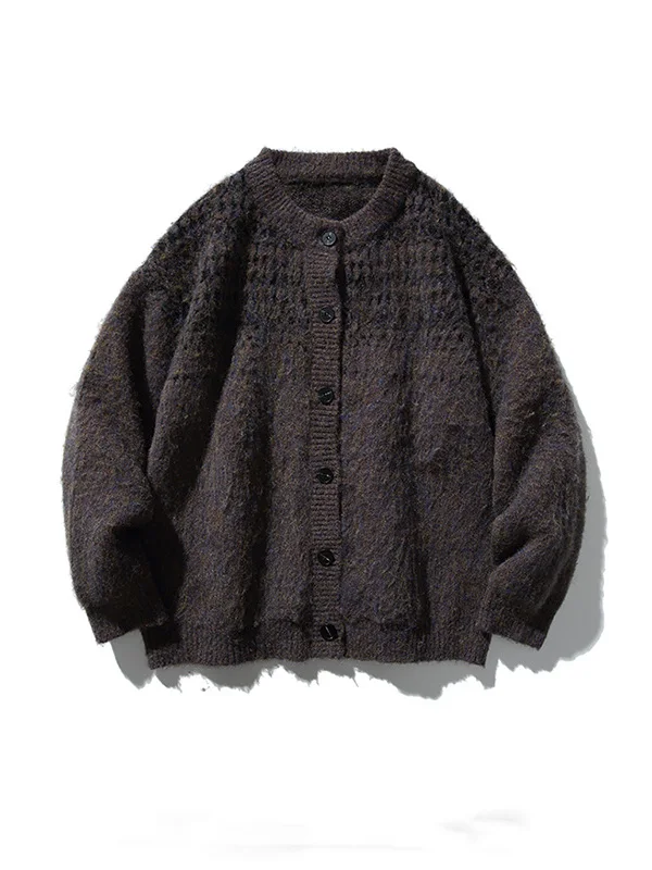 

Американский ретро Camere Fair Isle открытый кардиган тяжелый вязаный свитер свободный осенне-зимний трикотаж для пар