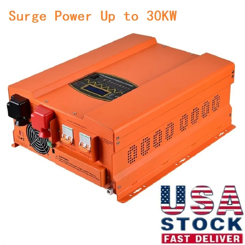 10KW Power Inverter 100A Battery Charger Integrated Low FrequencyDC48V AC120&240V Split Phase Dual Output Off-grid US Warehouse