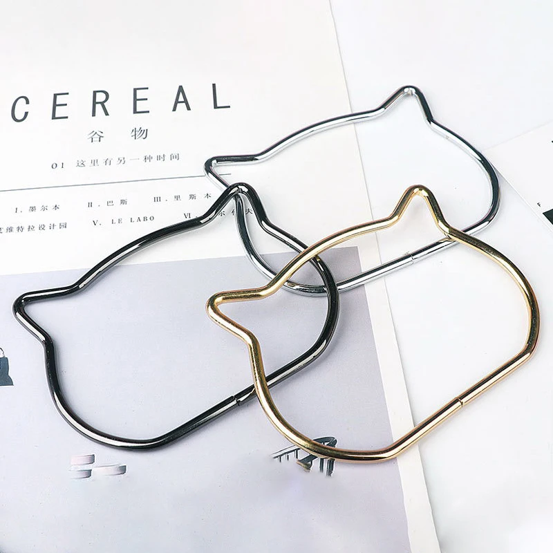 Creative Cat Ear Bag Handles Metal DIY Handbags Bags Purse Handmade Bag Accessories Round D-ring Hanging Buckle Hardware