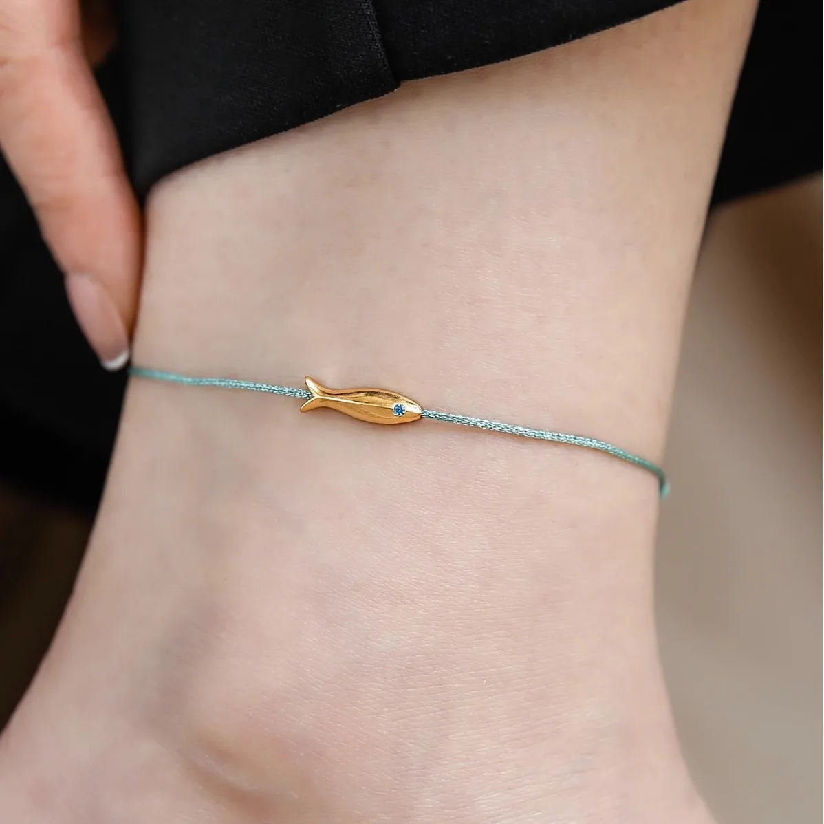 Lucky Koi anklet small fish woven foot rope extremely fine plated 18K gold ankle bracelets women anklet bracelet foot bracelet